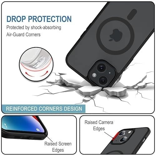 iPhone 15 Magnetic Transparent Case | Shock Proof Design & Camera Protection