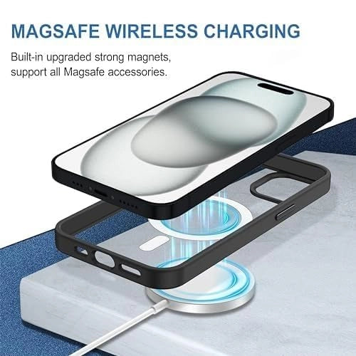 iPhone 15 Magnetic Transparent Case | Shock Proof Design & Camera Protection