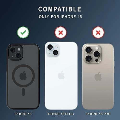 iPhone 15 Magnetic Transparent Case | Shock Proof Design & Camera Protection
