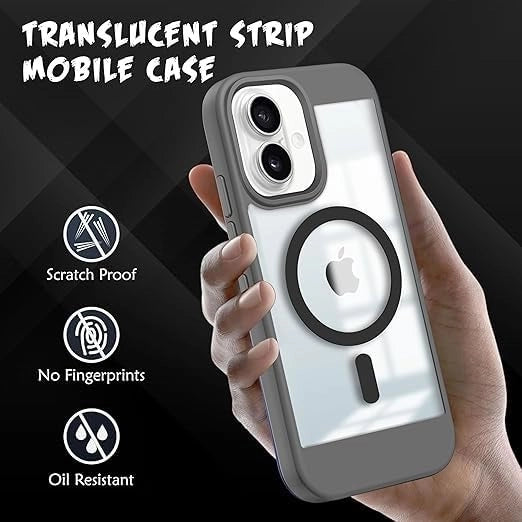 iPhone 16 Plus Case | Wireless Charging Case | Grey Slim Shockproof Cover